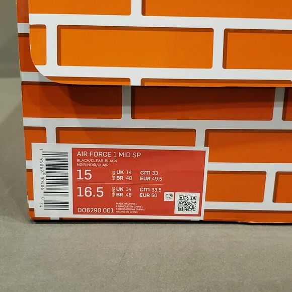 Size 15 - Nike Air Force 1 x Off-White Black 2022 DO6290-001 Original Box DS main image 8